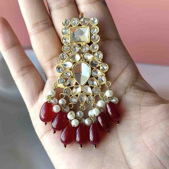 Taabya Earrings (Maroon) - Alita Accessories